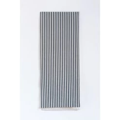 Cotton Striped Table Runner, Black