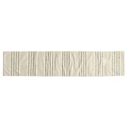 Woven Cotton Stripe Table Runner, Black & Cream