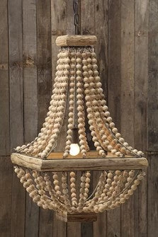 Metal Chandelier With Wood Beads (Pick Up Only)