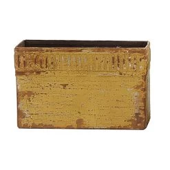 Creative Co-op Yellow Metal Box With Magnet