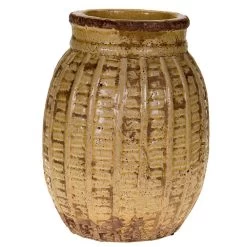 Creative Co-Op Embossed Terra Cotta Distressed Container