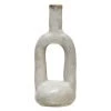 Stoneware Cutout White Reactive Glaze Vase