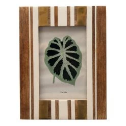 Brown And Ivory Striped Photo Frame