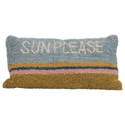 Woven Cotton Punch Hook Lumbar Sun Please Pillow