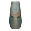 Creative Co-Op Hand Painted Terra Cotta Blue And Turquoise Vase