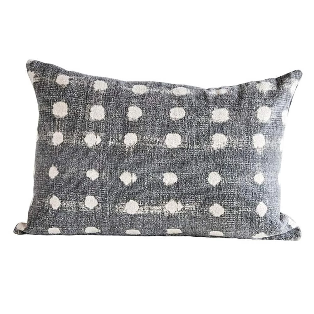 Charcoal Polka Dot Slub Accent Pillow 1 Charcoal Polka Dot Slub Accent Pillow