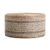 Natural Woven Water Hyacinth And Seagrass Pouf