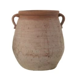 Creative Co-Op White Wash Terra Cotta Urn