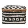 Creative Co-Op Small Black And White Hand Woven Bamboo Box