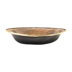 Creative Co-Op Horn Bowl With Brass Rim
