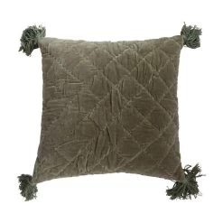 Quilted Velvet Green Pillow