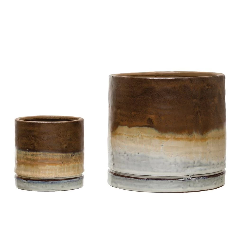 Creative Co-Op Stoneware Planter Set 1 Creative Co-Op Stoneware Planter Set