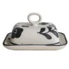 Creative Co-Op Hand Painted Stoneware Butter Dish