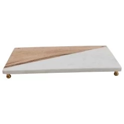 Marble & Mango Wood Cutting Board With Brass Feet -Creative Co-op Sales Store 6dc92ab0 7039 4a13 8249 3ba596dca60b