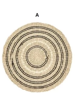 Hand-Woven Seagrass Placemat, Natural & Black, 2 Style Options -Creative Co-op Sales Store A f5615418 a292 49f8 95fe 98fecdf5220d