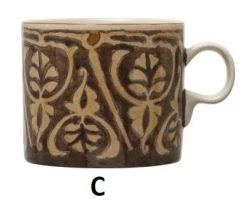 Hand-Painted Stoneware Mug With Pattern, Multi Color, 4 Style Options -Creative Co-op Sales Store C 4079d976 dc89 49b1 8c37 b1bd2dc8f66b
