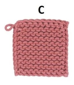 8" Square Cotton Crocheted Pot Holder, 3 Color Options -Creative Co-op Sales Store C ca464cc1 6516 411a 81f1 b689232b280a