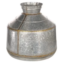 Round Galvanized Metal Container -Creative Co-op Sales Store DA9020 2