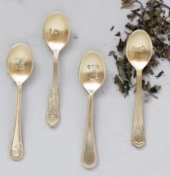Brass Spoons With Engraved Saying, 4 Style Options