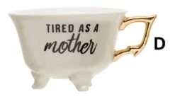 Bar Saying Stoneware Footed Teacup With Gold Electroplating, Black & White, 6 Style Options -Creative Co-op Sales Store D 1f5b3d5d 8b64 4e43 b46b 4ec60986fe7f