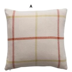 Cotton Flannel Pillow With Pattern, Cream & Rust, 2 Style Options -Creative Co-op Sales Store a 0de0f902 f356 496d a6bc e8e48f71272e