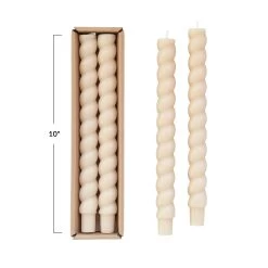 Twisted Taper Candles, Boxed Set Of 2, Various Color Options -Creative Co-op Sales Store cd2022 13