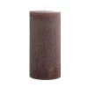 6" Unscented Pleated Pillar Candle, Powder Finish, Leather Color