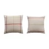 Cotton Flannel Pillow With Pattern, Cream & Rust, 2 Style Options