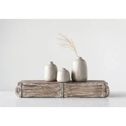Terra-cotta Vase, Grey Sand Finish, 3 Size Options