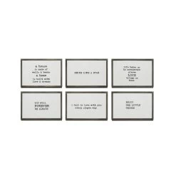Metal & Glass Frame With Easel & Saying, Gunmetal Finish, 6 Style Options