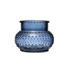 Glass Hobnail Candle Holder Vase, Blue
