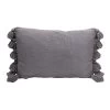 Cotton Slub Lumbar Pillow With Tassels