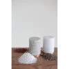 Marble Salt & Pepper Shakers With Copper Base, White & Beige, Set Of 2