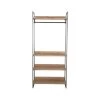Metal Shelf With Rod And Four Mango Wood Shelves, Gunmetal Finish & Natural (Pick Up Only)