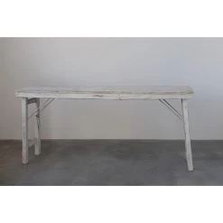 Reclaimed Wood Folding Table, Whitewashed (Pick Up Only)