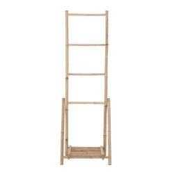 Decorative Bamboo Folding Ladder With Bottom Shelf, Natural (Pick Up Only)