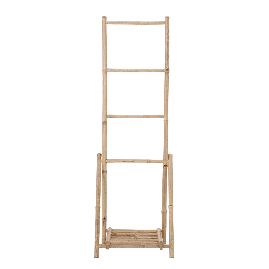 Decorative Bamboo Folding Ladder With Bottom Shelf, Natural (Pick Up Only) 1 Decorative Bamboo Folding Ladder With Bottom Shelf, Natural (Pick Up Only)