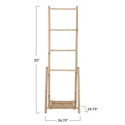 Decorative Bamboo Folding Ladder With Bottom Shelf, Natural (Pick Up Only) 7 Decorative Bamboo Folding Ladder With Bottom Shelf, Natural (Pick Up Only) -Creative Co-op Sales Store df4018 6