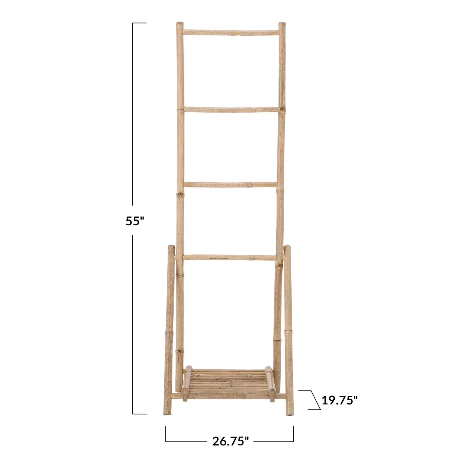 Decorative Bamboo Folding Ladder With Bottom Shelf, Natural (Pick Up Only) 4 Decorative Bamboo Folding Ladder With Bottom Shelf, Natural (Pick Up Only) - Image 4