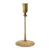 Hand-Forged Hammered Iron Taper Holder, Antique Brass Finish