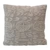 Cotton & Jute Appliqued Pillow, Beige & Cream