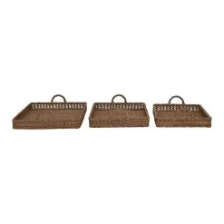 Decorative Hand-Woven Water Hyacinth & Rattan Tray With Handles, 3 Size Options (Pick Up Only) -Creative Co-op Sales Store df4656