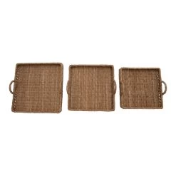 Decorative Hand-Woven Water Hyacinth & Rattan Tray With Handles, 3 Size Options (Pick Up Only) -Creative Co-op Sales Store df4656 5