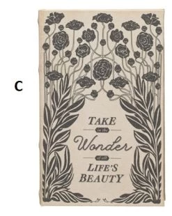 Canvas Book Storage Box “Garden Studies Prints", 2 Size/Style Options -Creative Co-op Sales Store df4805a c