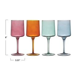 Stemmed Wine Glass, 4 Color Options (Pick Up Only) -Creative Co-op Sales Store df4806a 3