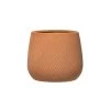 Stoneware Planter With Engraved Lines, Terra-cotta, 5" Dia