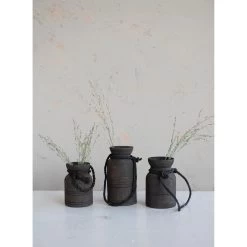 Found Wood Decorative Jug With Rope Handle (Pick Up Only)