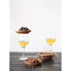 Tapas Plates With Burned Wine Saying & Abaca Tie, Natural, Set Of 4 -Creative Co-op Sales Store df5375 1