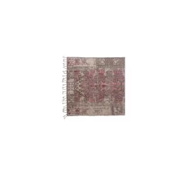 Woven Cotton Distressed Print Rug With Braided Fringe, Multi Color (Pick Up Only) -Creative Co-op Sales Store df5605 2