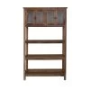 Reclaimed Wood Cabinet With 4 Glass Doors & 3 Shelves (Pick Up Only)